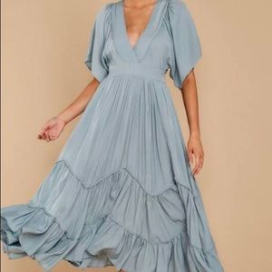 Blue green maxi dress